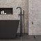 Alfi Brand Black, Sgl Lever Floor Mntd Tub Filler Mixer w Hand Held Shower Head AB2534-BM - alternate 1